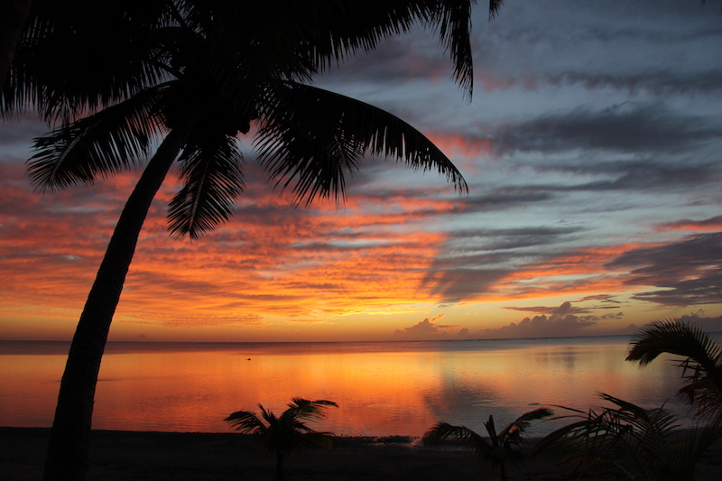 Beautiful sunset in Aitutaki, Cook Islands